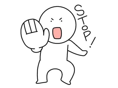 身体が「今は話すな」と緊急ブレーキ(STOP)をかけているイラスト