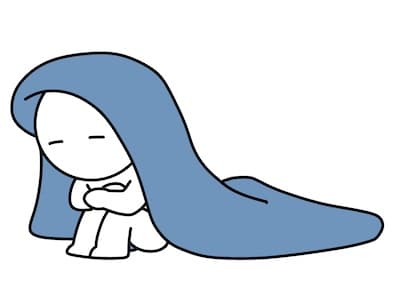 安全のルール+毛布をかぶったイラスト