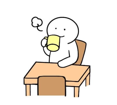 自分時間を楽しみながら穏やかにコーヒーを飲むイラスト
